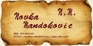 Novka Mandoković vizit kartica